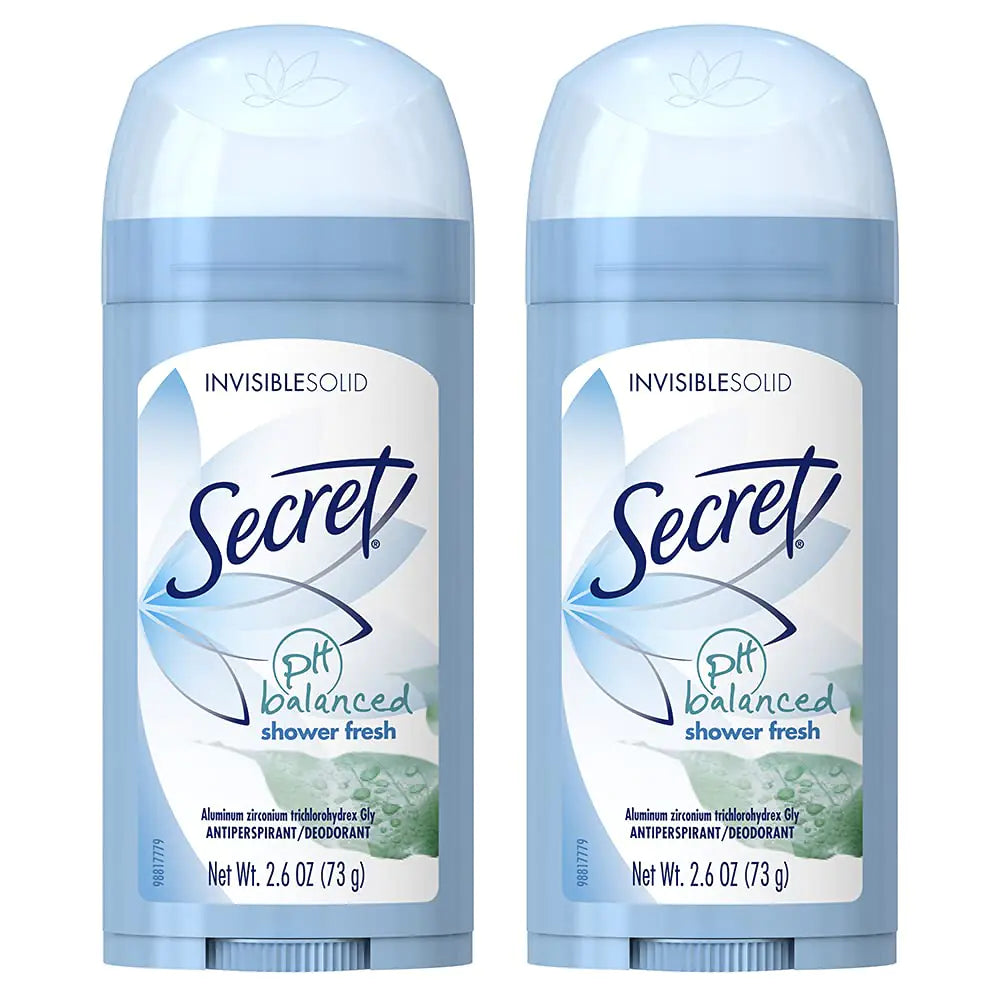 Secret Invisible Solid Antiperspirant Deodorant Unscented - 2.6 oz - 2 pk