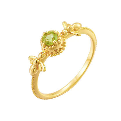 Natural Olivine Ring for Women's Fashion