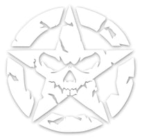 UR Impressions Star Skull Face Decal Sticker Vinyl Graphics for Car Truck SUV Motorcycle Window|White|5.5 inch|URI084