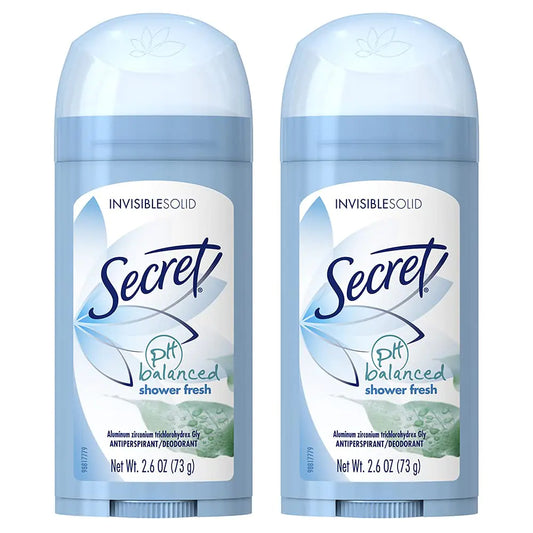 Secret Invisible Solid Antiperspirant Deodorant Unscented - 2.6 oz - 2 pk